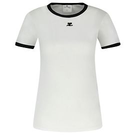 Camiseta Signature Contrast - Courreges - Algodón - Blanco Blanco