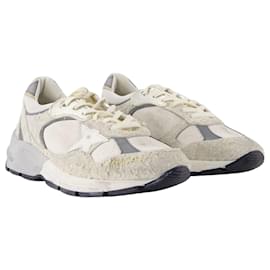 Golden Goose Deluxe Brand-Baskets Running Dad - Golden Goose Deluxe Brand - Cuir - Blanc/Argentée-Blanc