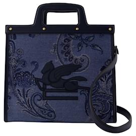 Etro-Bolsa de compras Love Trotter - Etro - Algodão - Azul-Azul