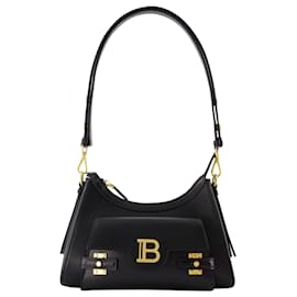 Balmain-B-Buzz Shoulder Bag - Balmain - Leather - Black-Black