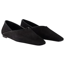 Totême-Die Everyday Flat Ballerinas - TOTEME - Wildleder - Schwarz-Schwarz