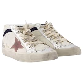 Golden Goose Deluxe Brand-Zapatillas Mid Star - Golden Goose Deluxe Brand - Piel - Blanco-Blanco