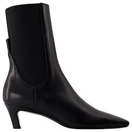 Totême-The Mid Heel Boots - TOTEME - Leather - Black-Black