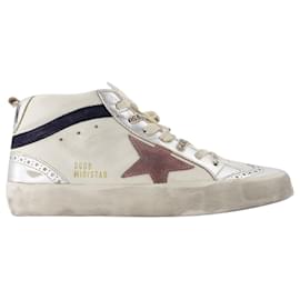 Golden Goose Deluxe Brand-Mid Star Sneakers – Marke Golden Goose Deluxe – Leder – Weiß-Weiß