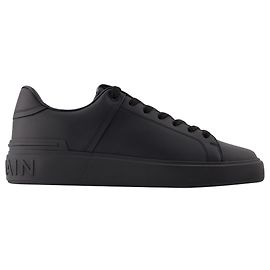 Baskets B-Court - Balmain - Cuir - Noir Noir