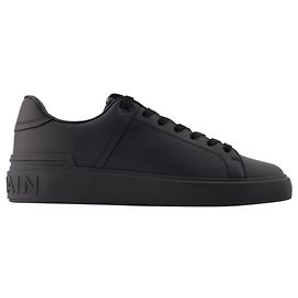 Baskets B-Court - Balmain - Cuir - Noir Noir