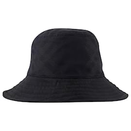 Burberry-Tonal Bias Buket Hat - Burberry - Synthetic - Black-Black