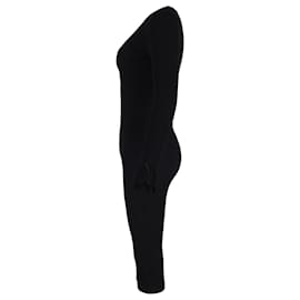 Michael Kors-Michael Kors V-neck Knitted Dress in Black Viscose-Black