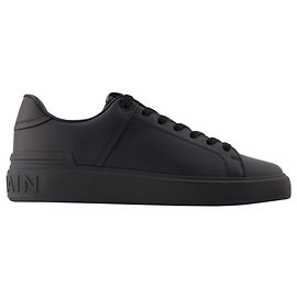 Baskets B-Court - Balmain - Cuir - Noir Noir