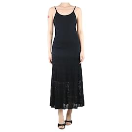 Sandro-Vestido midi negro con aberturas - talla UK 12-Negro