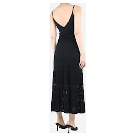 Sandro-Vestido midi negro con aberturas - talla UK 12-Negro