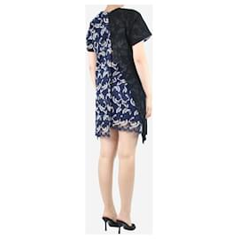 Autre Marque-Mini robe en dentelle bicolore noire et bleue - taille M-Noir
