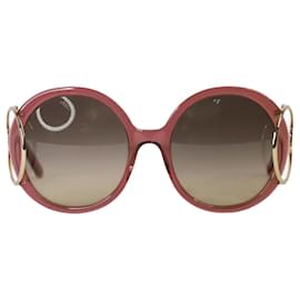 Chloé-Chloe Pink oversized round sunglasses - size-Pink