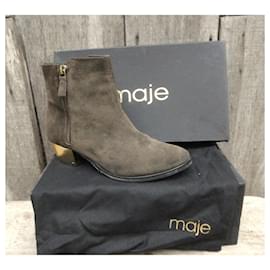 Maje-Ankle Boots-Khaki