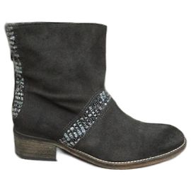 Bottines Berenice Gris Daim de Cerf Gris Gris anthracite