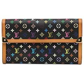 Louis Vuitton-Cartera internacional Louis Vuitton Monogram multicolor Porte Tresor International-Negro