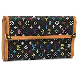 Louis Vuitton-Louis Vuitton Black Monogram Multicolore Porte Tresor International Wallet-Black