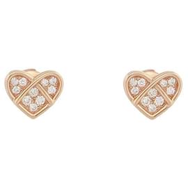 Poiray-NEW POIRAY L'ATTRAPE COEUR DIAMOND ROSE GOLD EARRINGS 18K EARRING-Golden