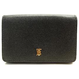 Burberry-NEW BURBERRY LARK TB WALLET 8074204 WALLET GRAINED LEATHER CARD HOLDER-Black