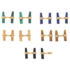 BOUCHERON GOLD CUFFLINKS 18K 15Gr 19 CUFFLINKS BUNDLE STICKS Golden