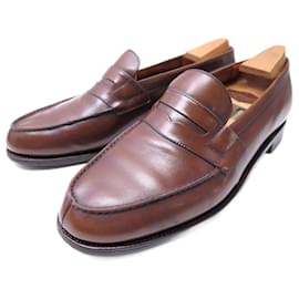JM Weston-VINTAGE SHOES JM WESTON MOCCASINS 180 8D 42 + LEATHER SHOES SHOES-Brown