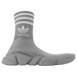 Balenciaga-Speed Lt Adidas Sneakers - Balenciaga - Grey/Logo White-Grey