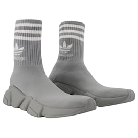 Balenciaga-Speed Lt Adidas Sneakers - Balenciaga - Grey/Logo White-Grey