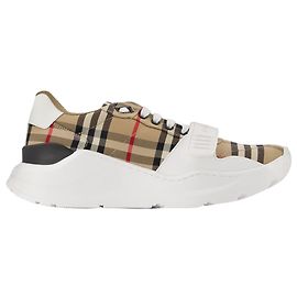 Tênis Lf Tnr New Regis L Chk - Burberry - Multi - Algodão Marrom Bege