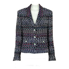 Chanel-Jaqueta de tweed preta estilo Kate Middleton-Preto