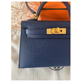 Hermès-Mini Kelly-Bleu