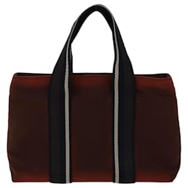 Hermès-Bolsa de mão horizontal PM HERMES Toroca lona vermelha autenticação 72164-Vermelho