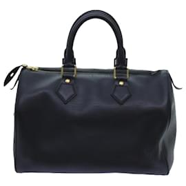 Louis Vuitton-Louis Vuitton Epi Speedy 25 Hand Bag Black M43012 LV Auth 72393-Black