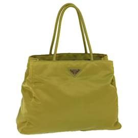 Prada-PRADA Tote Bag Nylon Yellow Auth 71907-Yellow