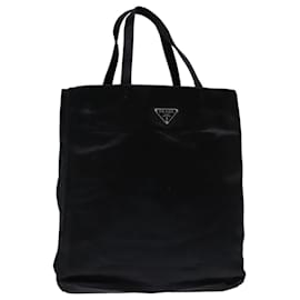 Prada-PRADA Hand Bag Satin Black Auth 72570-Black