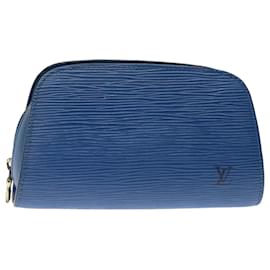 Louis Vuitton-LOUIS VUITTON Custodia Epi Dauphine PM blu M48445 LV Aut 70428-Blu
