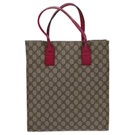 Gucci-GUCCI GG Supreme Hand Bag PVC Beige 91249 auth 71798-Beige