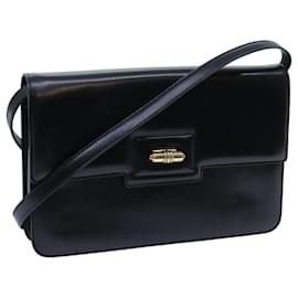 Gucci-GUCCI Borsa A Tracolla Pelle Nera Auth 72713-Nero