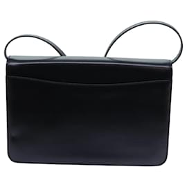 Gucci-GUCCI Shoulder Bag Leather Black Auth 72713-Black
