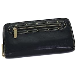 Louis Vuitton-LOUIS VUITTON Suhari Zippy Wallet Leather Black M93029 LV Auth bs13888-Black