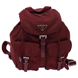 Prada-PRADA Backpack Nylon Red Auth 71852-Red