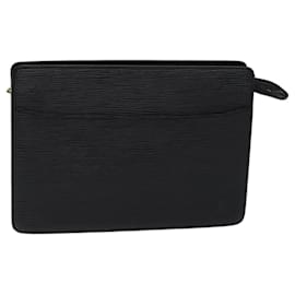 Louis Vuitton-LOUIS VUITTON Epi Pochette Homme Clutch Bag Black M52522 LV Auth 71690-Black