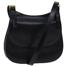 Céline-CELINE Shoulder Bag Leather Black Auth yk11965-Black