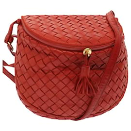 Autre Marque-BOTTEGA VENETA INTRECCIATO Shoulder Bag Leather Red Auth 72619-Red