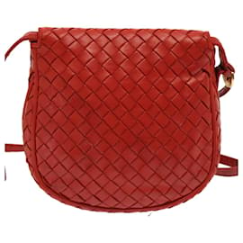 Autre Marque-BOTTEGA VENETA INTRECCIATO Shoulder Bag Leather Red Auth 72619-Red