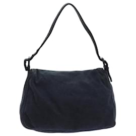 Fendi-FENDI Mamma Baguette Shoulder Bag Cotton Gray Auth ep4032-Grey