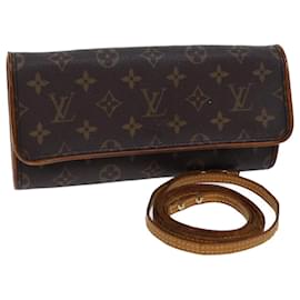 Louis Vuitton-LOUIS VUITTON Monogram Pochette Twin GM Shoulder Bag M51852 LV Auth 70699-Monogram