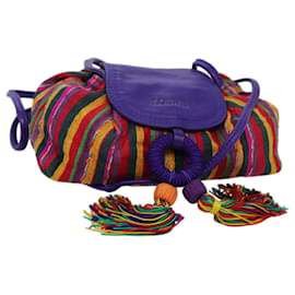 Loewe-LOEWE Shoulder Bag cotton Multicolor Purple Auth 71875-Multiple colors,Purple