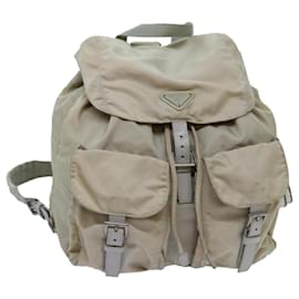 Prada-PRADA Backpack Nylon Beige Auth 72678-Beige