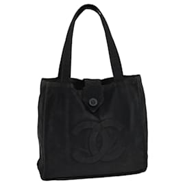 Chanel-CHANEL COCO Mark Hand Bag Nylon Black CC Auth 72484-Black