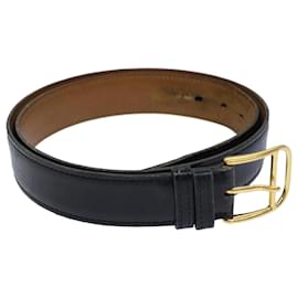 Hermès-HERMES Belt Leather 36.6"" Black Auth bs13782-Black